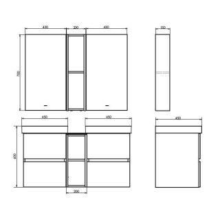 Вставка к тумбе Comforty Дартфорд-20 дуб тёмно-коричневый