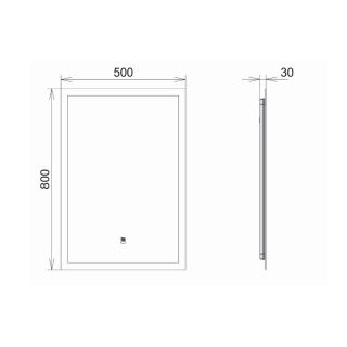 Зеркало для ванной Comforty Эдельвейс-50 LED-подсветка, бесконтактный сенсор