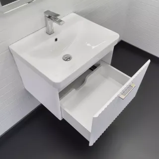 Тумба-умывальник Comforty Ангара-60П белый матовый c раковиной Comforty 4460