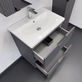 Тумба-умывальник Comforty Лима-70Н2 антрацит с раковиной Como 70