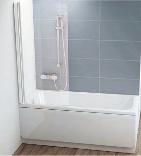 Шторка на ванну Ravak Chrome CVS1-80 L 7QL40100Z1 Transparent профиль белый левый