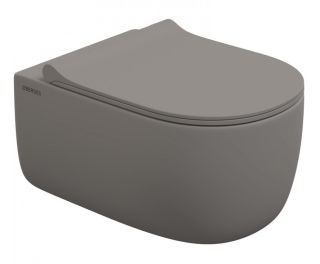 Подвесной унитаз Berges EGO XL Rimless 083216 сиденье EGO XL Slim SO серый матовый