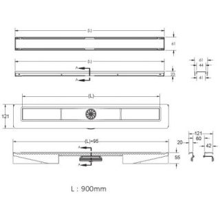 Душевой лоток Berges Wasserhaus B1 Antik 091027 90 Хром глянец