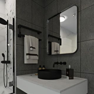 Полотенцесушитель электрический Indigo Nix DGN20-50BRRt 20x50 см чёрный муар