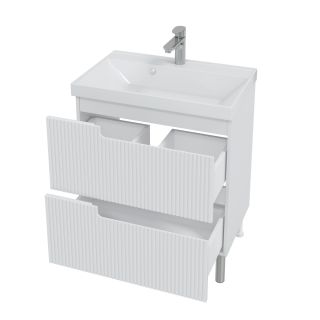 Напольная тумба под раковину Санта Альтаир 700498 70 см белый глянец