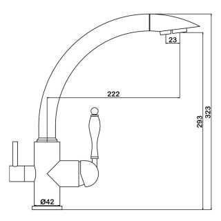 Смеситель для кухни Swedbe Selene Plus K8045K в комплекте с фильтром Аквафор Кристалл чёрный матовый