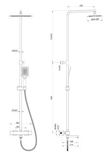 Душевая стойка Wonzon & Woghand WW-88739901-BG с термостатом брашированное золото