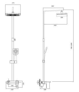 Душевая стойка Haiba HB24615-7 чёрный матовый