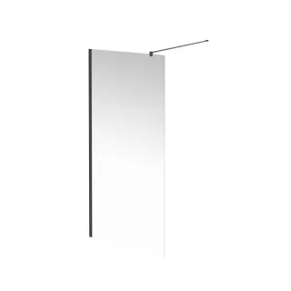Душевая перегородка Kerama Marazzi Vetro VE.90.WI.BLK.M 90 см стекло прозрачное профиль чёрный матовый