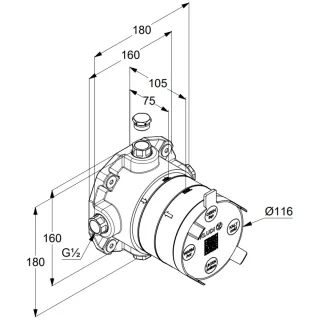 Универсальный внутренний блок Kludi Slim Boxx 88022