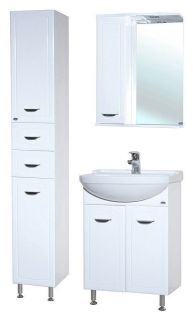 Зеркало-шкаф с подсветкой Bellezza Классик 50см левый белый 00000002168