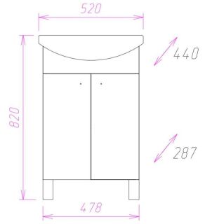 Напольная тумба под раковину Onika Крит 105203 52см белый