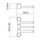 Wasserkraft K-1053 Держатель полотенец 3-е рога, короткие