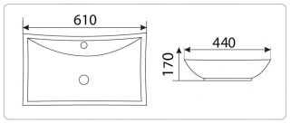 Раковина-чаша CeramaLux 9111 белая 61 см
