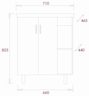 Напольная тумба под раковину Onika Тимбер 107056 70см белый матовый/дуб сонома