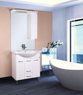 Напольная тумба под раковину Onika Моника 107502 с корзиной 75см белый