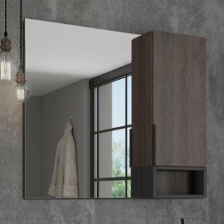 Comforty Зеркало-шкаф "Франкфурт-90" дуб шоколадно-коричневый