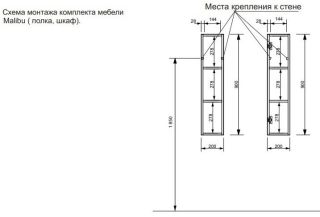 Шкаф навесной Эстет Malibu ФР-00007132 Л 20см белый