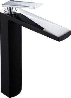 Смеситель для накладной раковины Boheme Venturo чёрный/хром 372-B