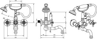 Смеситель для ванны Boheme Medici Presente бронза 313
