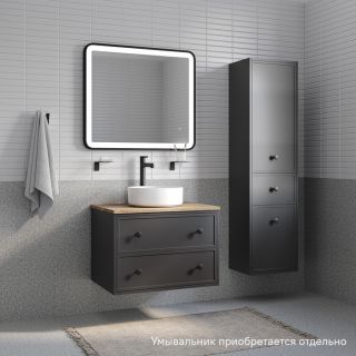 Тумба подвесная IDDIS Torr TOR70DVi95K со столешницей 70см дуб верона/тёмно-серый