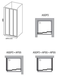 Душевая дверь Ravak Supernova ASDP3-110 00VD0102ZG Grape профиль белый