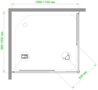 Душевой уголок Royal Bath HPD 110x100см белый RB1110HPD-C