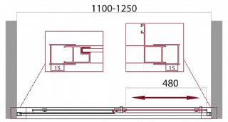 Душевая дверь, хром BelBagno UNIQUE-BF-1-110/125-C-Cr