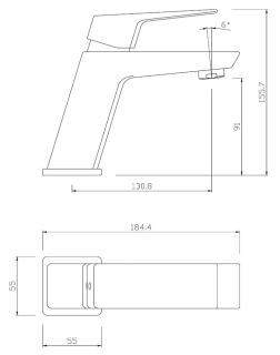 Смеситель для раковины Paini Torre 98YO205 чёрный