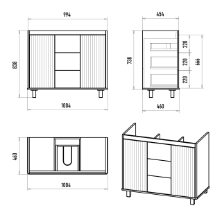 Напольная тумба под раковину Brevita Risacca Pistachio 100 УТ000026422 фисташковый