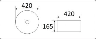 Раковина CeramaLux C1056 бело-серая 42 см