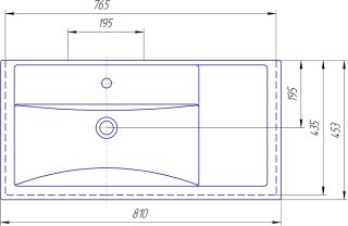 Мебельная раковина Kirovit Фостер 80 см П белый