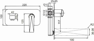 Смеситель встраиваемый Boheme Venturo для раковины белый/золото 385-W
