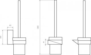Щётка для туалета Boheme New Venturo чёрный/хром 10319-CR-B