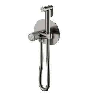 Гигиенический душ со смесителем Boheme Tech 157-GM оружейная сталь