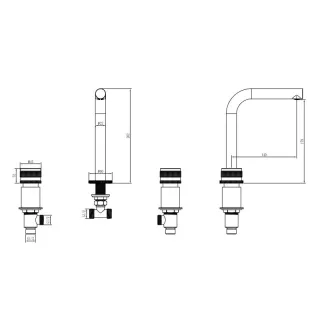 Встраиваемый смеситель для раковины Boheme Prestige 152-B-PR чёрный