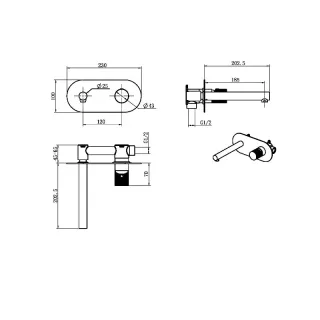 Встраиваемый смеситель для раковины Boheme Stick Linea 125-CRCR.3 хром
