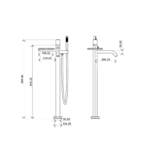 Напольный смеситель для ванны Boheme Stick Linea 129-CRCR.3 хром