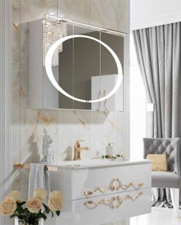 Шкаф-зеркало с подсветкой Clarberg Dune DUN0410 100см белый