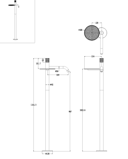 Напольный смеситель для раковины Boheme Stick Touch 120-GM.2 оружейная сталь