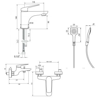 Комплект смесителей 3в1 Paini Laguna LACRSET3 хром