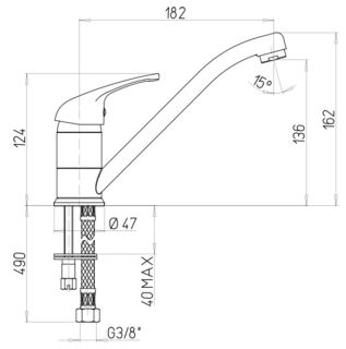 Смеситель для кухни Paini Jolly 6955573Z1KM granite sahara