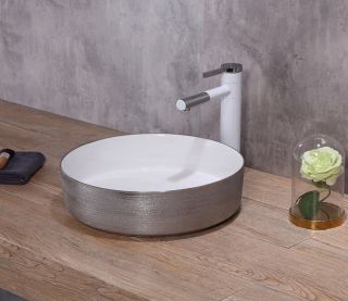 Раковина CeramaLux C1054-1 бело-серая 36.5 см