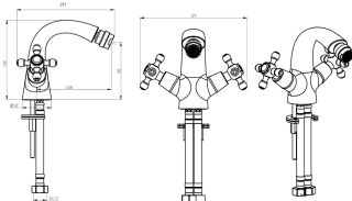 Смеситель для биде Boheme Crystal золото 296-CRST