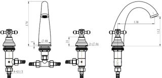 Смеситель для раковины Boheme Satine золото 297-ST