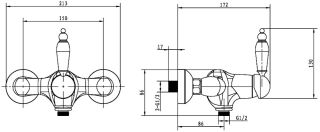 Смеситель для душа Boheme Tradizionale Oro золото 284