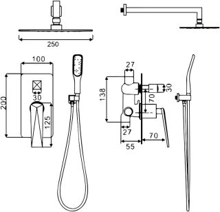Душевой комплект Boheme Venturo хром 374
