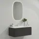 Тумба с раковиной Black&White Universe 935900 90 см серый