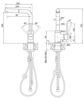 Смеситель для кухни Paulmark Kassel Ka214311-310 серый