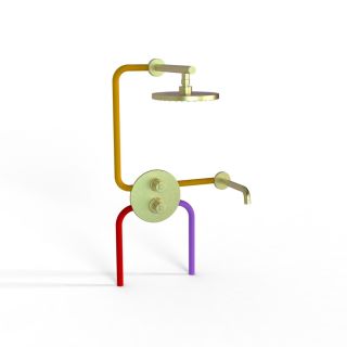 Душевой комплект Paini Cox 78PJSET26911THBATHHEAD с термостатом матовое золото